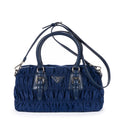 Prada Zip Shopping Tote Navy Tessuto Gaufre Canvas