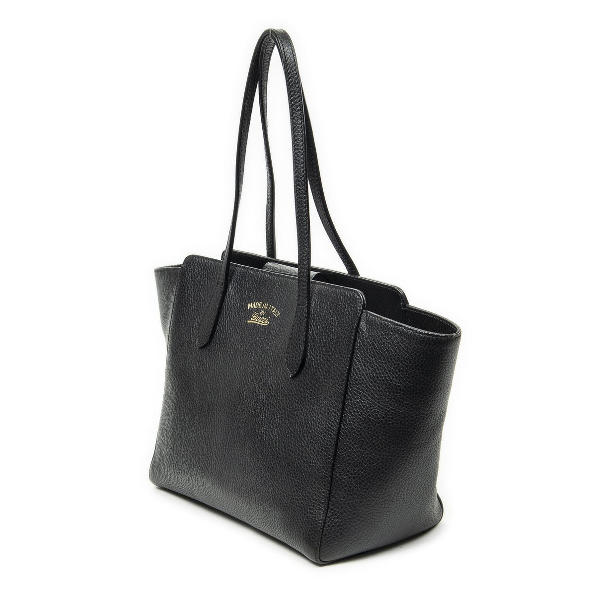 Gucci Small Swing Tote Black Grain Calfskin Leather — view 2