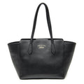 Gucci Small Swing Tote Black Grain Calfskin Leather