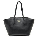 Gucci Small Swing Tote Black Grain Calfskin Leather