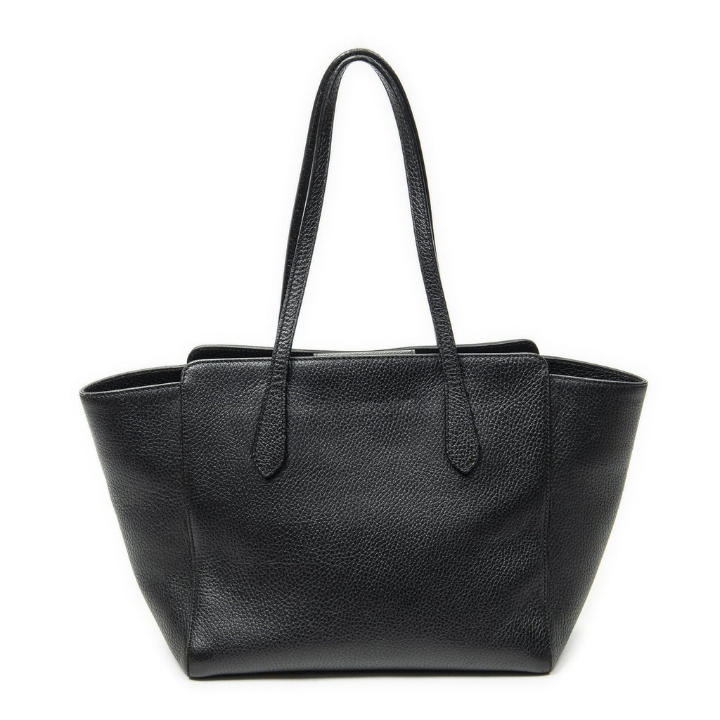Gucci Small Swing Tote Black Grain Calfskin Leather — view 5
