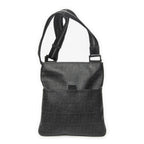 Fendi Zip Messenger Black Gray Resin Zucca Canvas