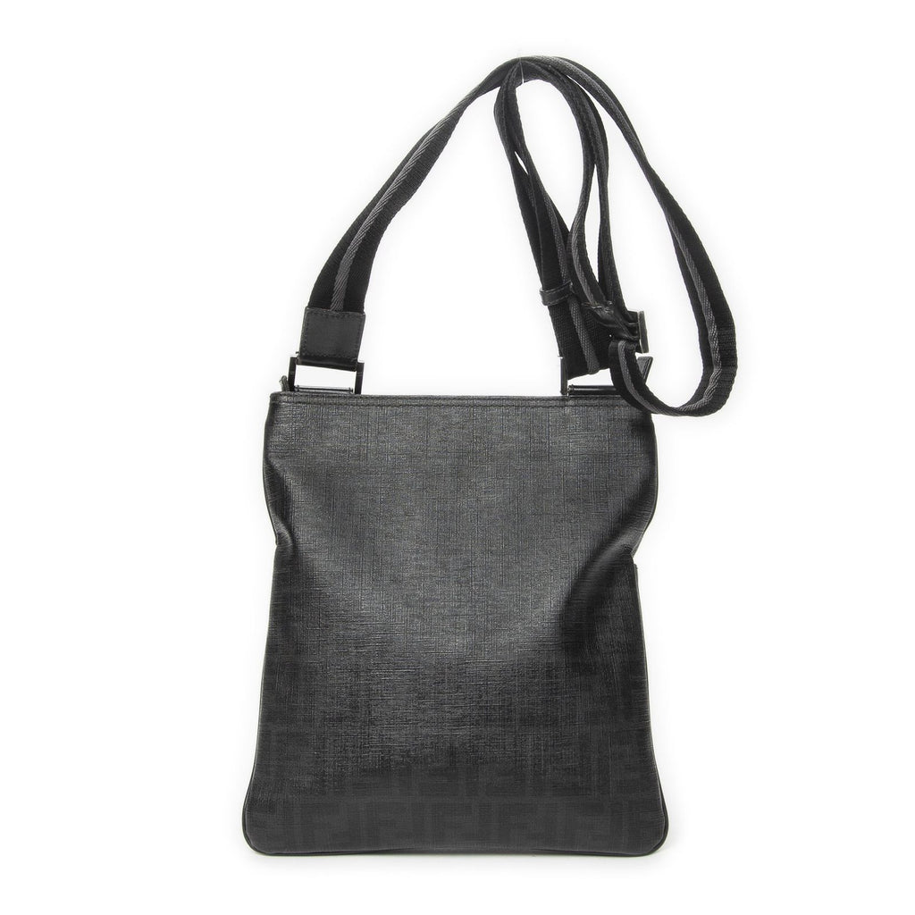 Fendi Zip Messenger Black Gray Resin Zucca Canvas — view 5