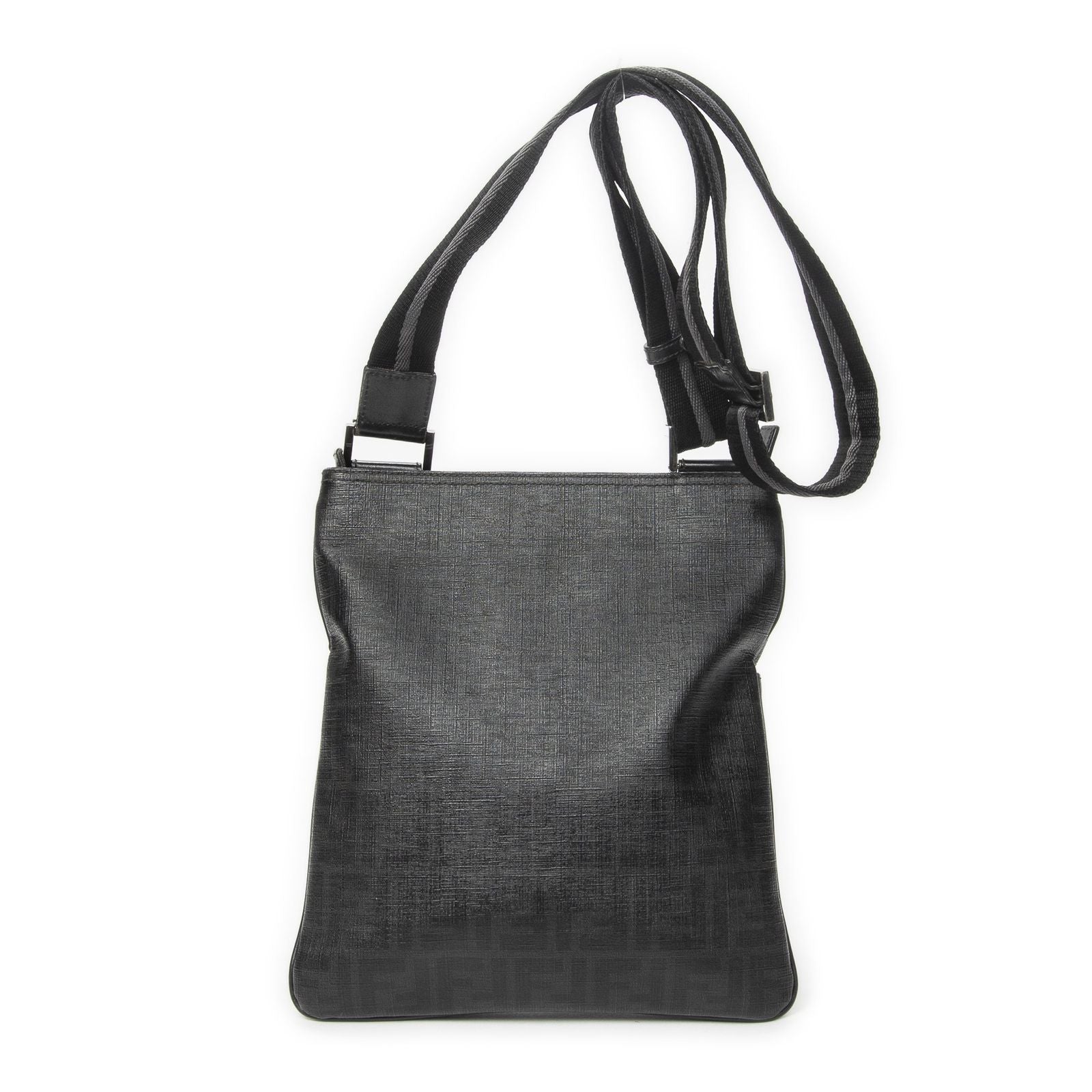 Fendi Zip Messenger Black Gray Resin Zucca Canvas — view 5