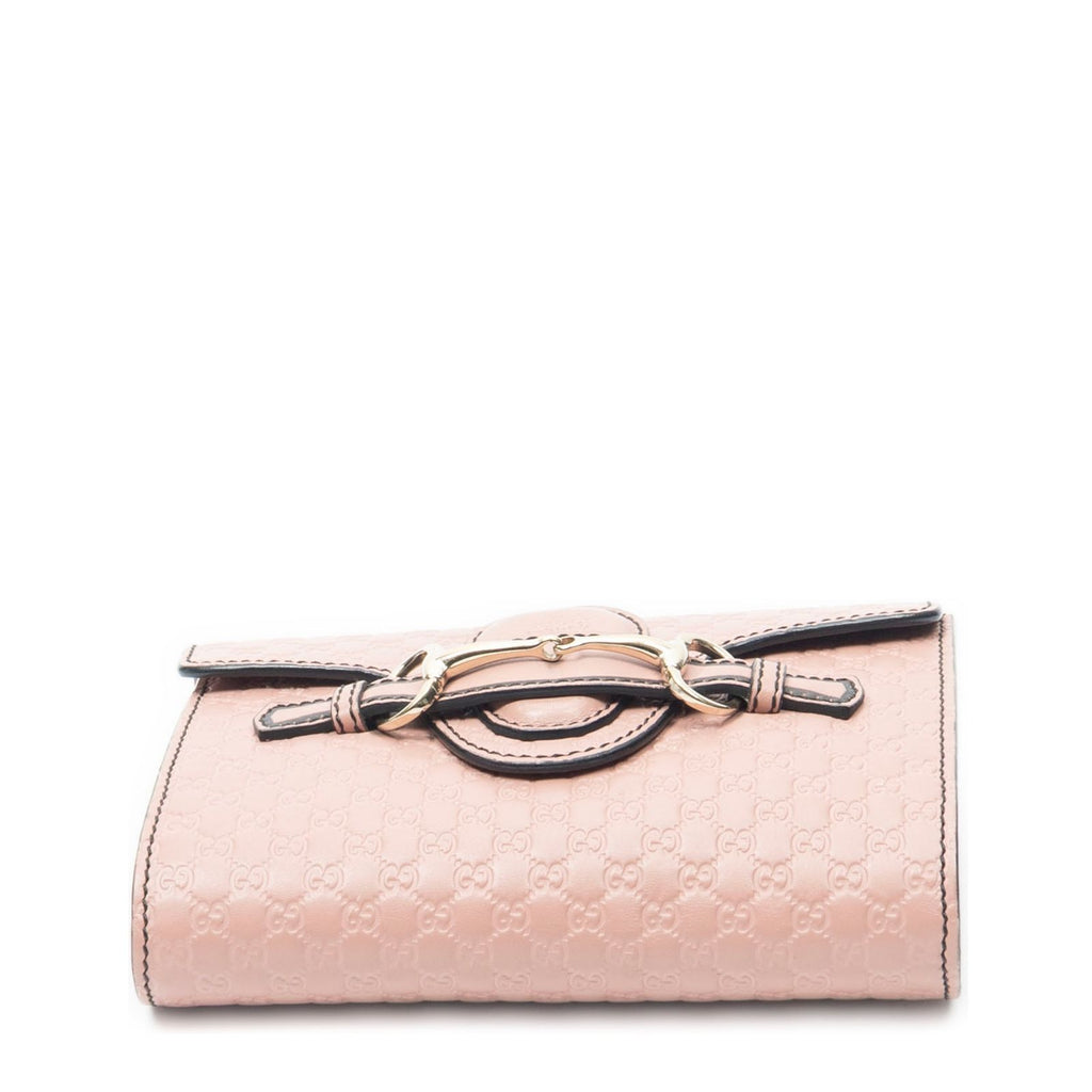 Gucci Small Emily Chain Bag Pink Micro Guccissima Leather — view 6