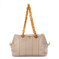 Prada Pomiche Chain Handle Hobo Gray Calfskin Leather