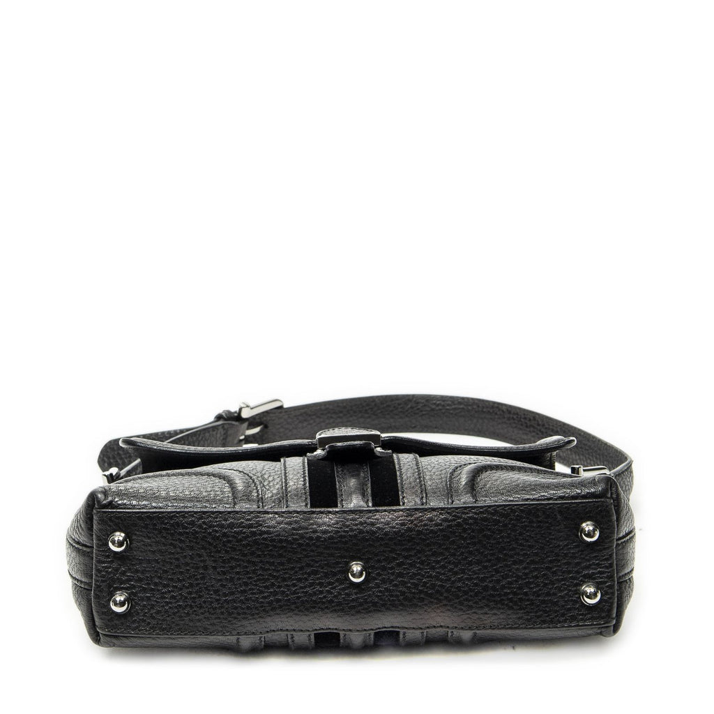 Gucci Web Treasure Flap Bag Black Grain Calfskin Leather — view 6