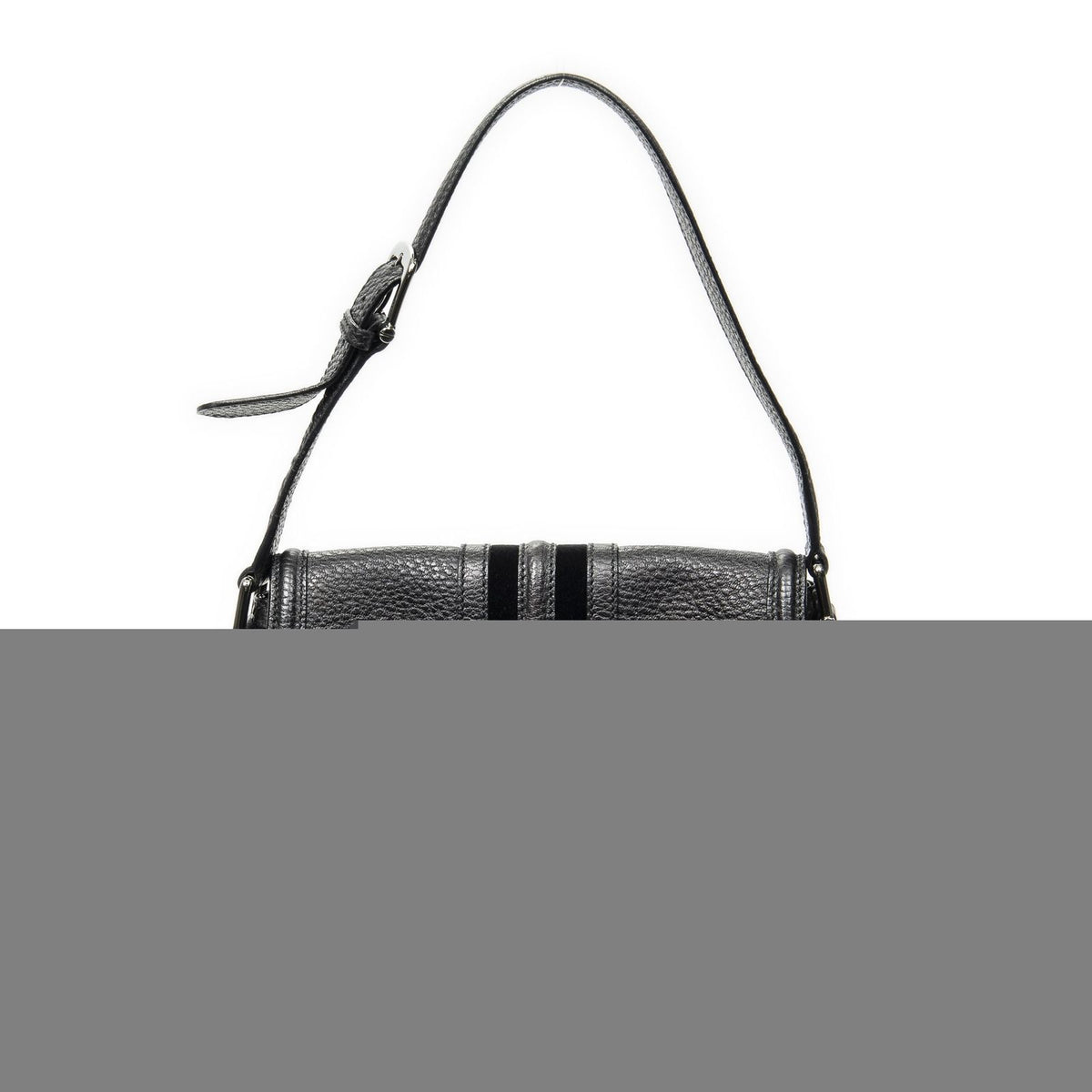 Gucci Web Treasure Flap Bag Black Grain Calfskin Leather