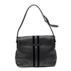 Gucci Web Treasure Flap Bag Black Grain Calfskin Leather — view 5