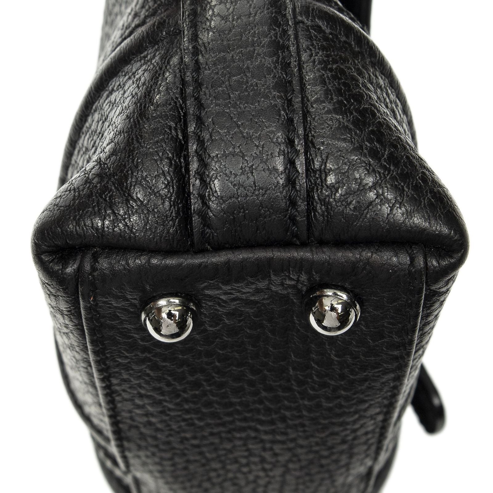 Gucci Web Treasure Flap Bag Black Grain Calfskin Leather — view 7