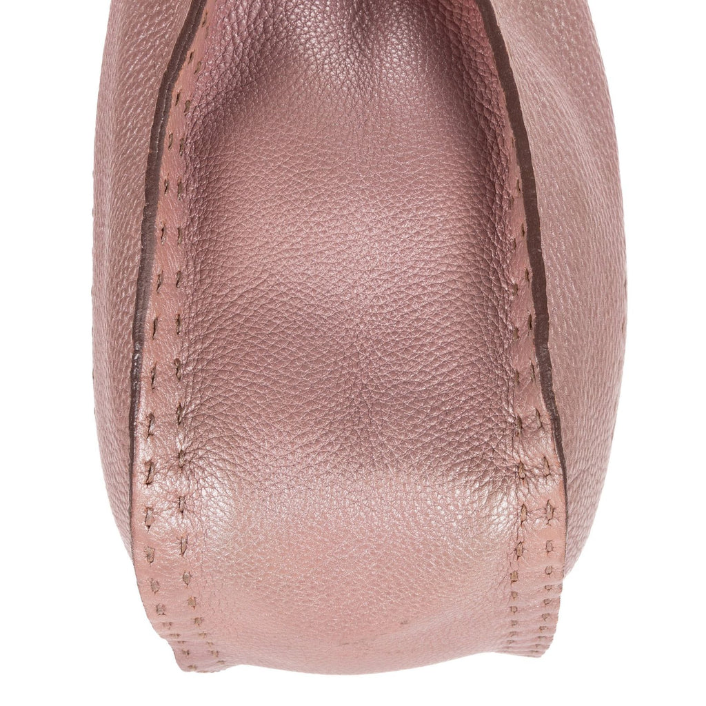 Fendi Selleria Zip Hobo Metallic Purple Grain Calfskin Leather — view 8