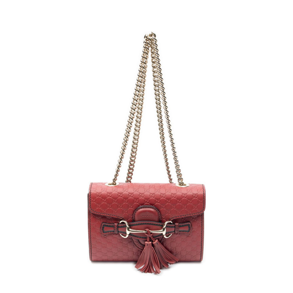 Gucci Small Emily Chain Bag Red Guccissima