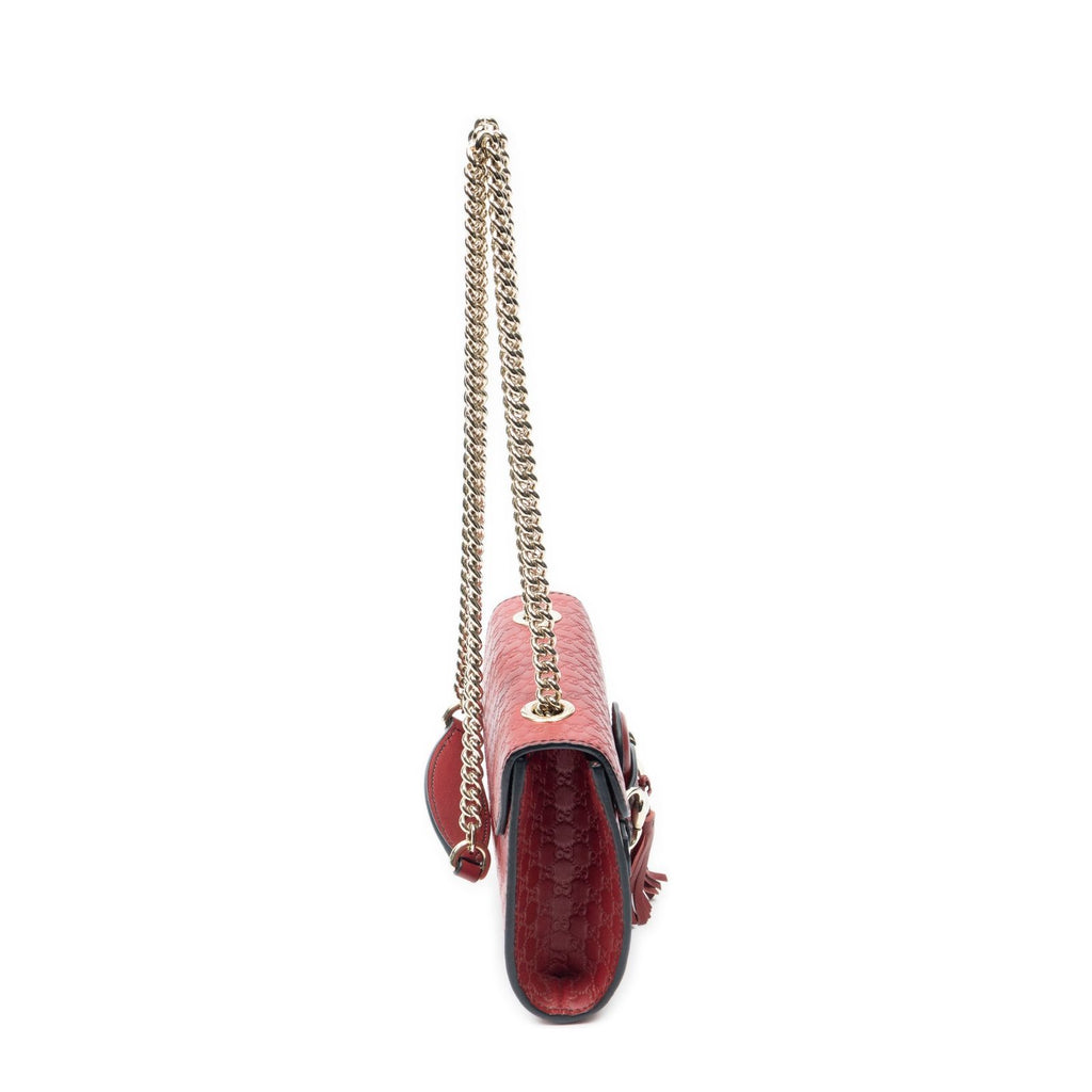 Gucci Small Emily Chain Bag Red Guccissima — view 4