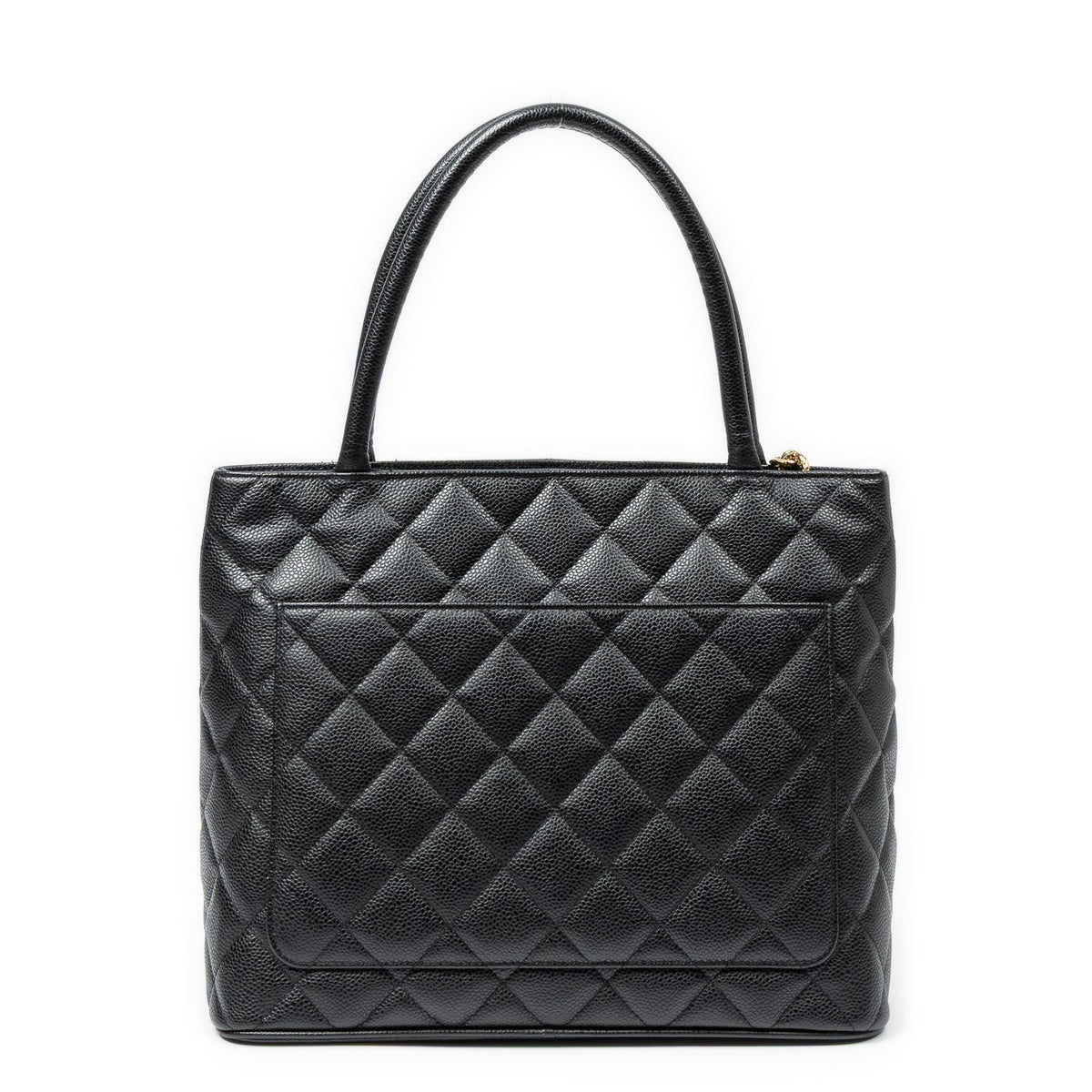 Chanel Timeless Medallion Tote Black Quilted Caviar Leather — view 5