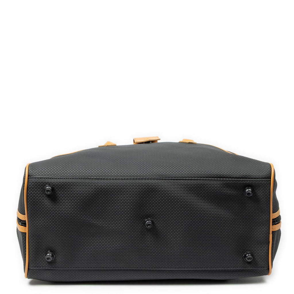 Saint Laurent Vintage Medium Travel Boston Black Tan Canvas Handbag — view 6