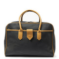 Saint Laurent Vintage Medium Travel Boston Black Tan Canvas Handbag