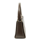 Gucci Vintage Flap Bag Top Handle Brown Grain Calfskin Leather — view 4