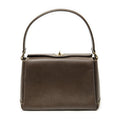 Gucci Vintage Flap Bag Top Handle Brown Grain Calfskin Leather