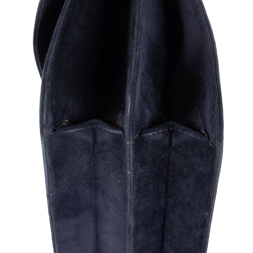 Gucci Vintage Flap Bag Navy Suede Leather — view 8