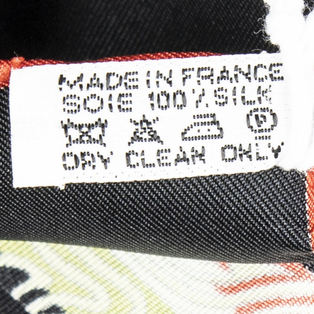 Hermes Scarf Black Red Gold Silk — view 5