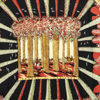 Hermes Scarf Black Red Gold Silk — view 3