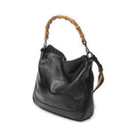 Gucci Vintage Bamboo Handle Tote Black Smooth Leather — view 2