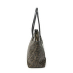 Fendi Roll Zip Tote Brown Black Resin Zucca Canvas — view 4