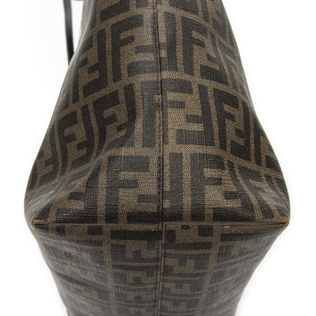 Fendi Roll Zip Tote Brown Black Resin Zucca Canvas — view 8