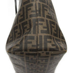 Fendi Roll Zip Tote Brown Black Resin Zucca Canvas — view 8