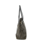 Fendi Roll Zip Tote Brown Black Resin Zucca Canvas — view 3