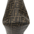 Fendi Roll Zip Tote Brown Black Resin Zucca Canvas — view 7