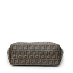 Fendi Roll Zip Tote Brown Black Resin Zucca Canvas — view 6