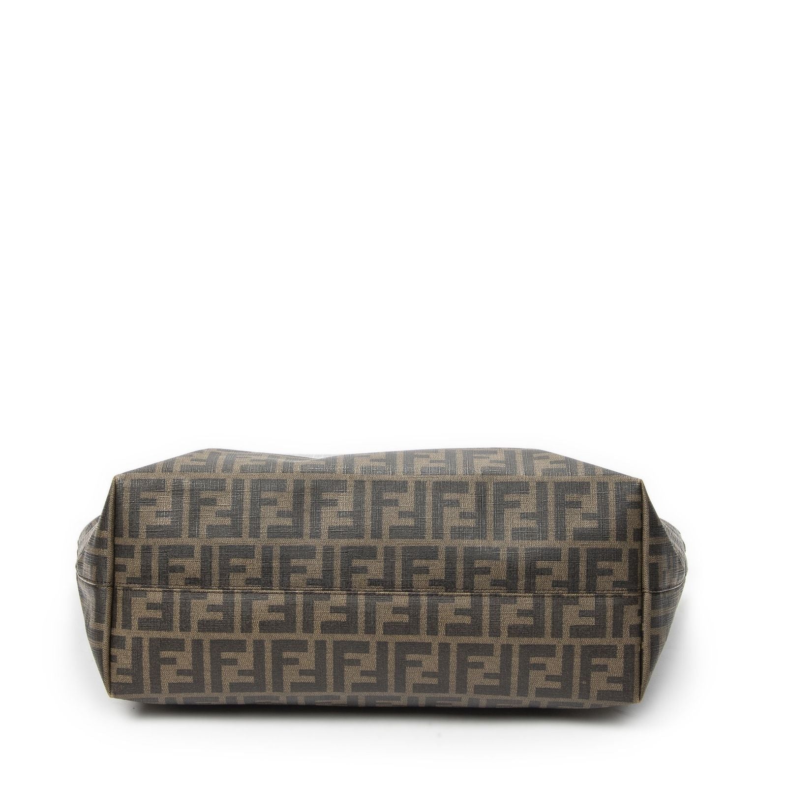 Fendi Roll Zip Tote Brown Black Resin Zucca Canvas — view 6