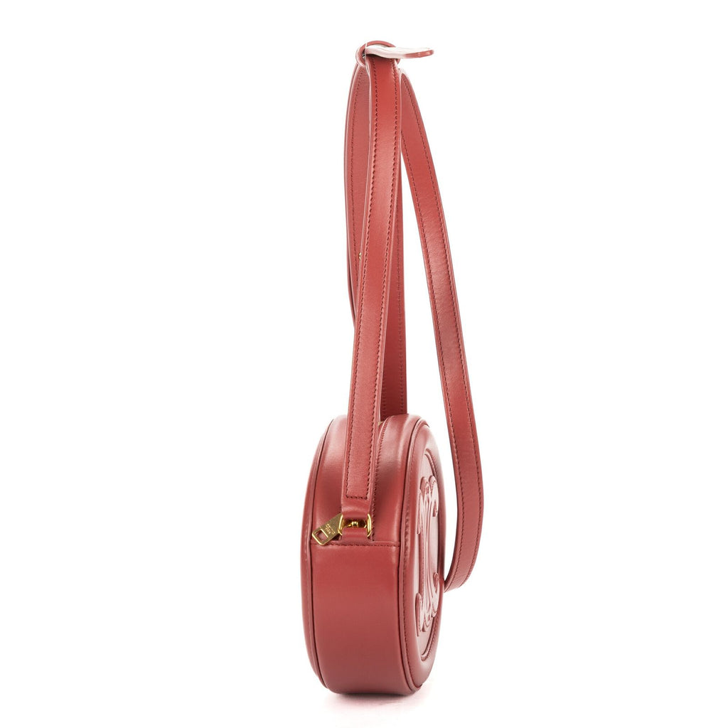 Celine Oval Triomphe Pink Calfskin Leather Shoulder Bag — view 4
