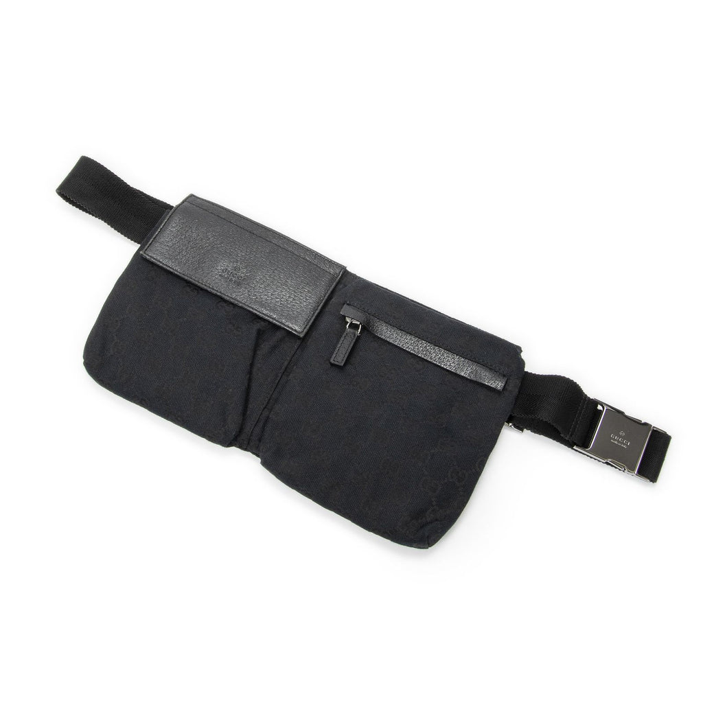 Gucci Waist Pouch Black GG Canvas