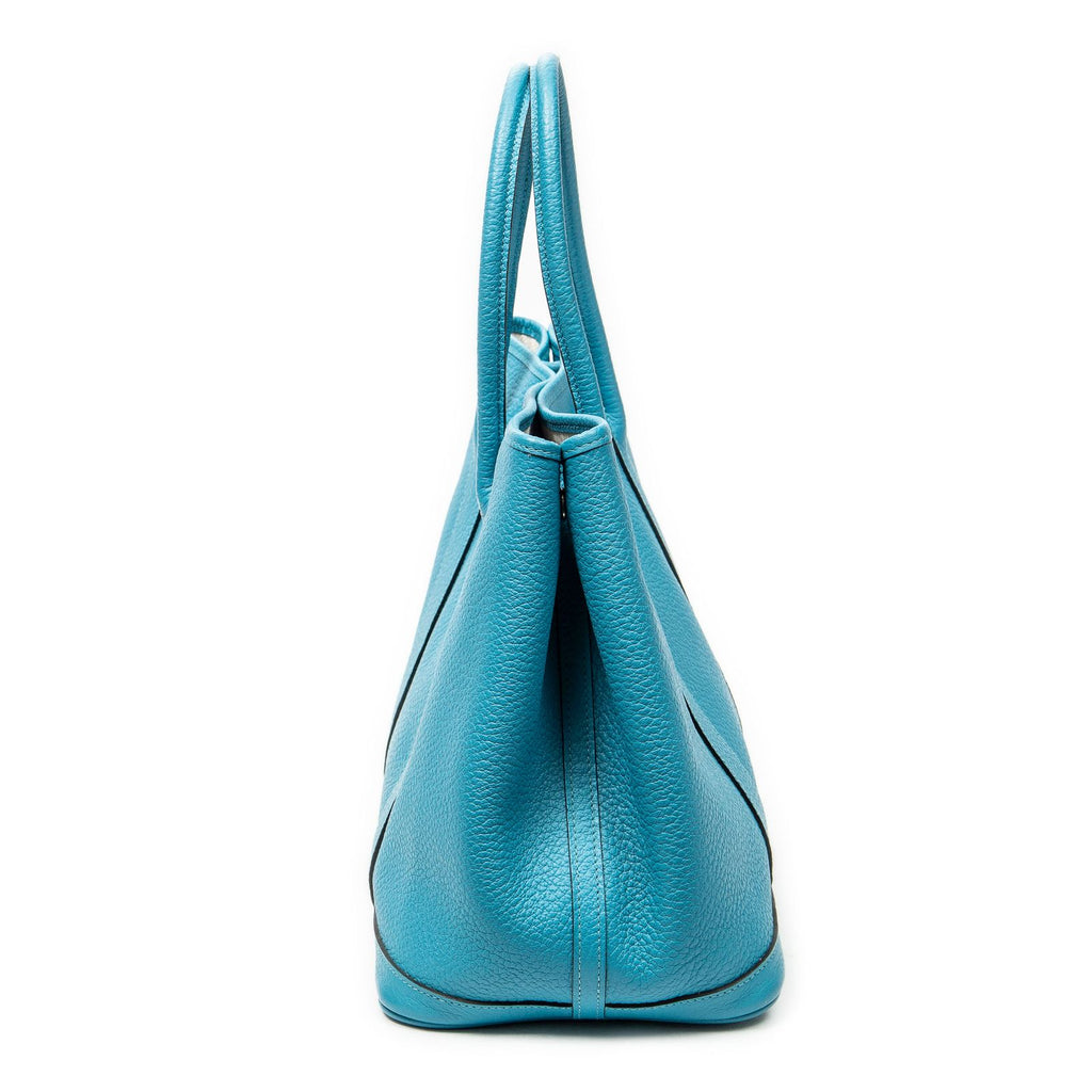 Hermes Garden Party Turquoise Negonda Leather Tote — view 4
