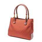Gucci Large Square Bamboo Tote Red GG Canvas — view 2