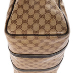 Gucci Crystal Boston Bag Beige Dark Brown Guccissima Leather — view 8