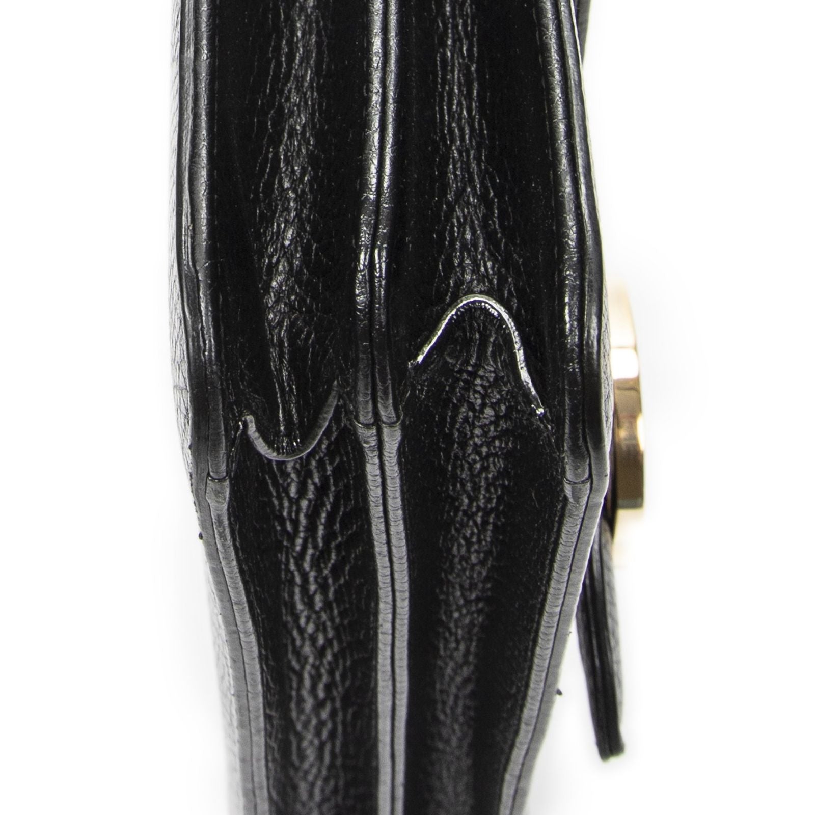 Gucci Small Interlocking G GG Chain Crossbody Black Grain Calfskin Leather — view 7