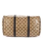 Gucci Crystal Boston Bag Beige Dark Brown Guccissima Leather — view 6