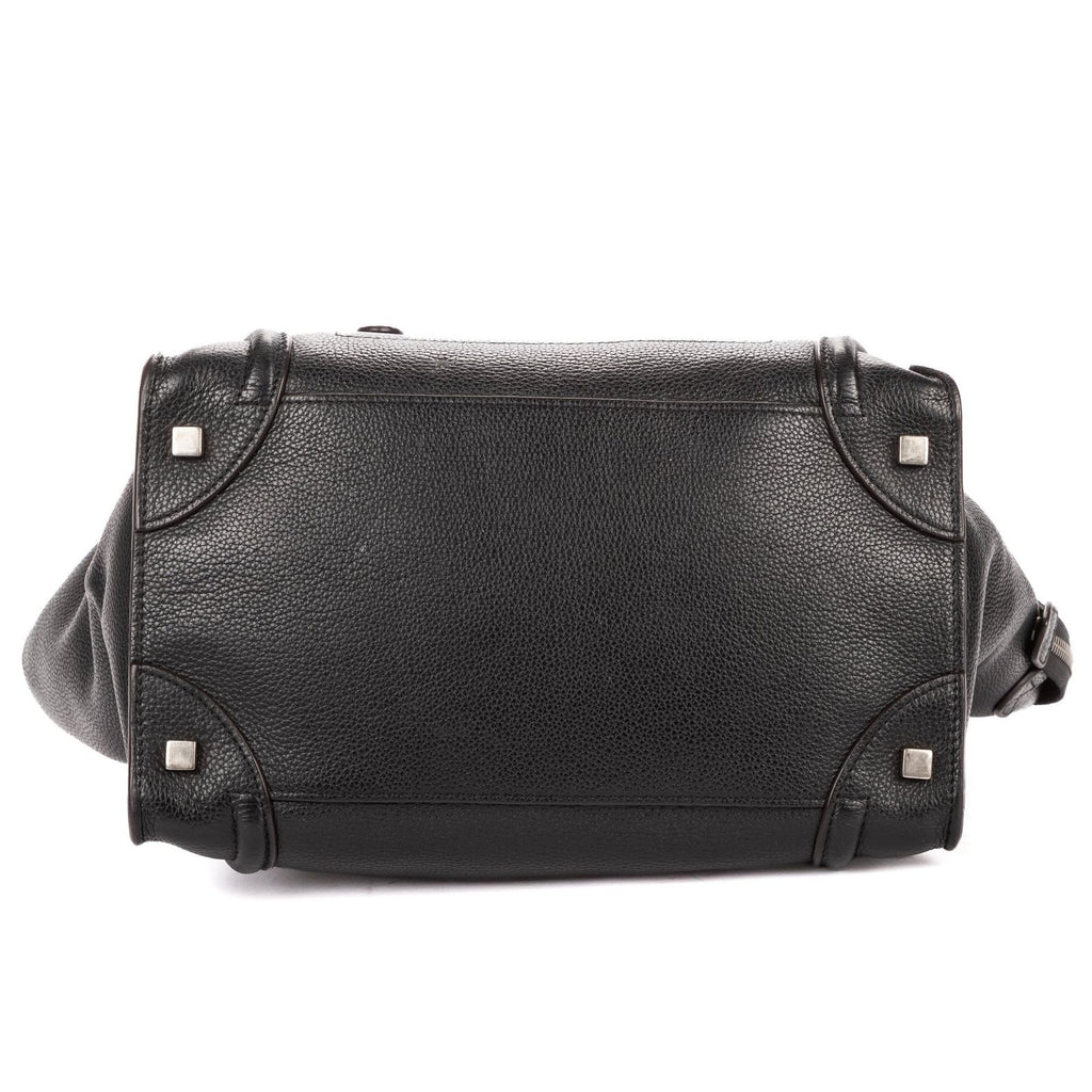 Celine Mini Luggage Bag Black Grain Calfskin Leather — view 6