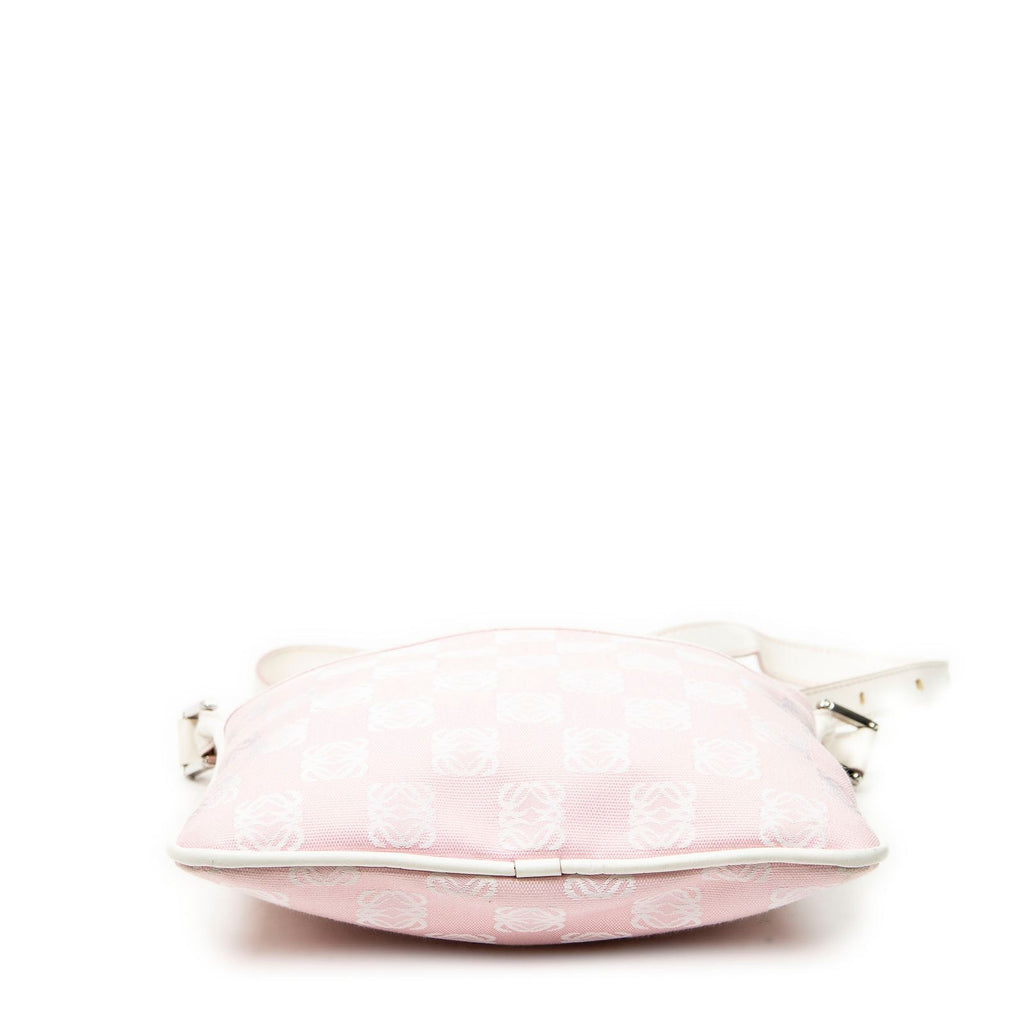 Loewe Vintage Anagram Cross Belt Bag Pink White Canvas — view 6