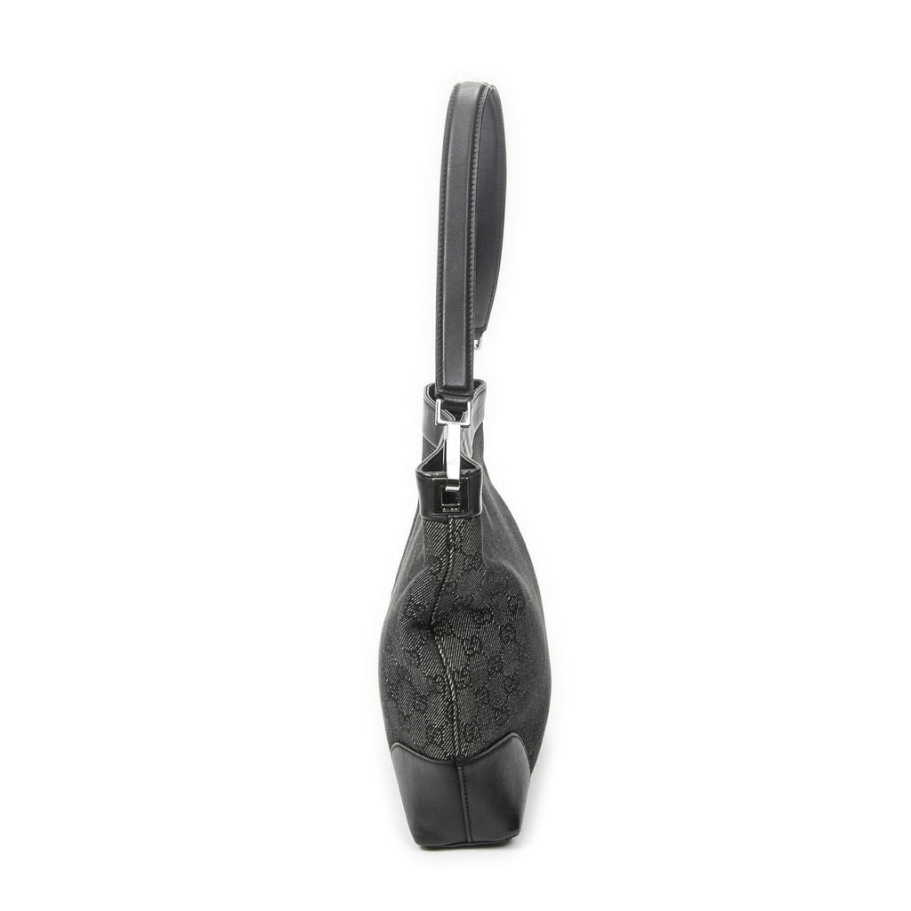 Gucci GG Hobo Shoulder Bag Black Denim Canvas — view 4