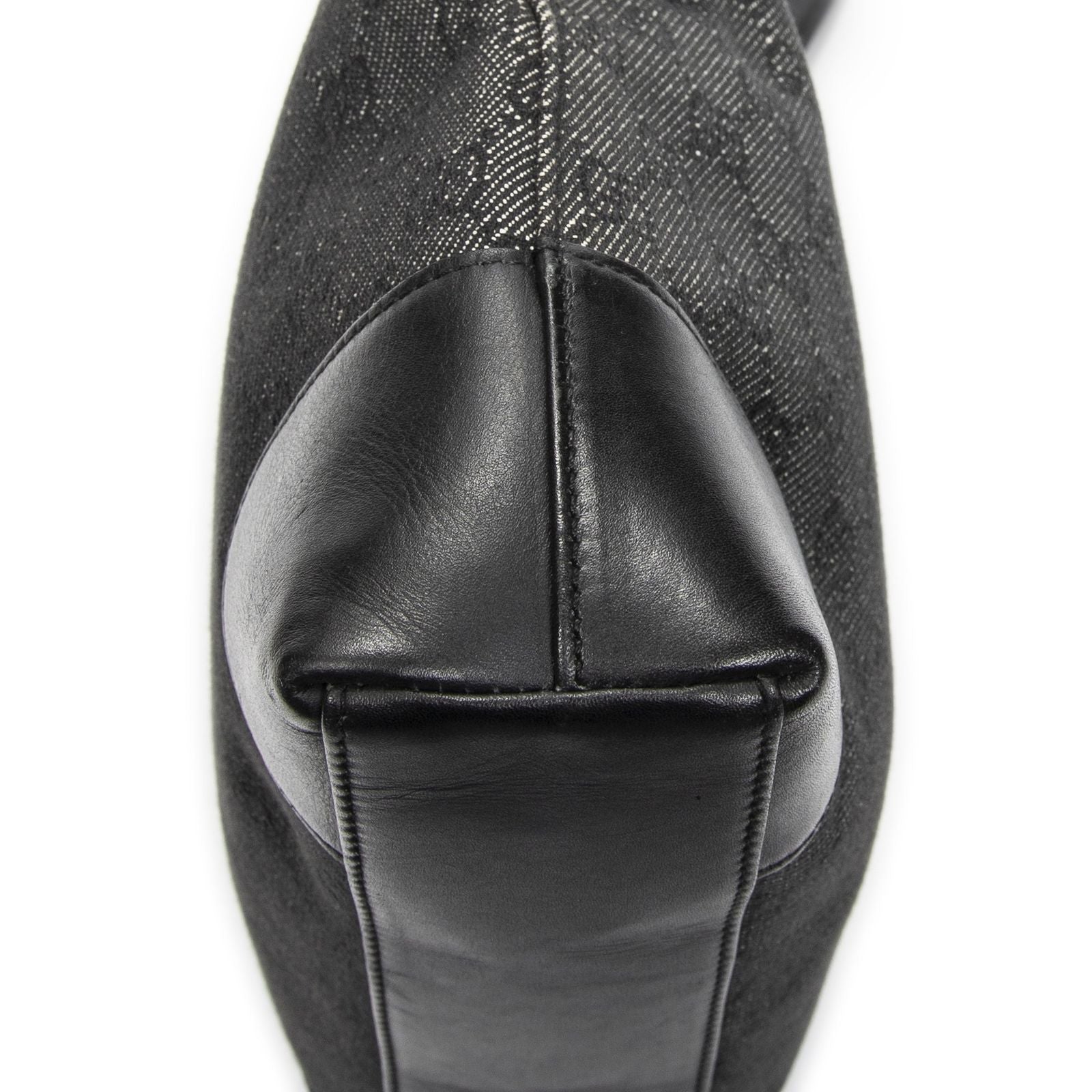 Gucci GG Hobo Shoulder Bag Black Denim Canvas — view 8