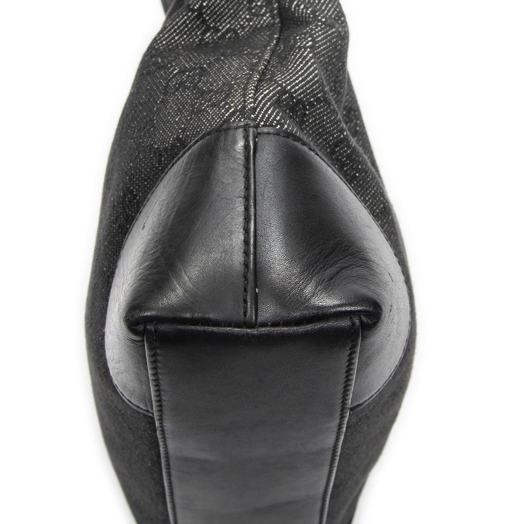 Gucci GG Hobo Shoulder Bag Black Denim Canvas — view 7