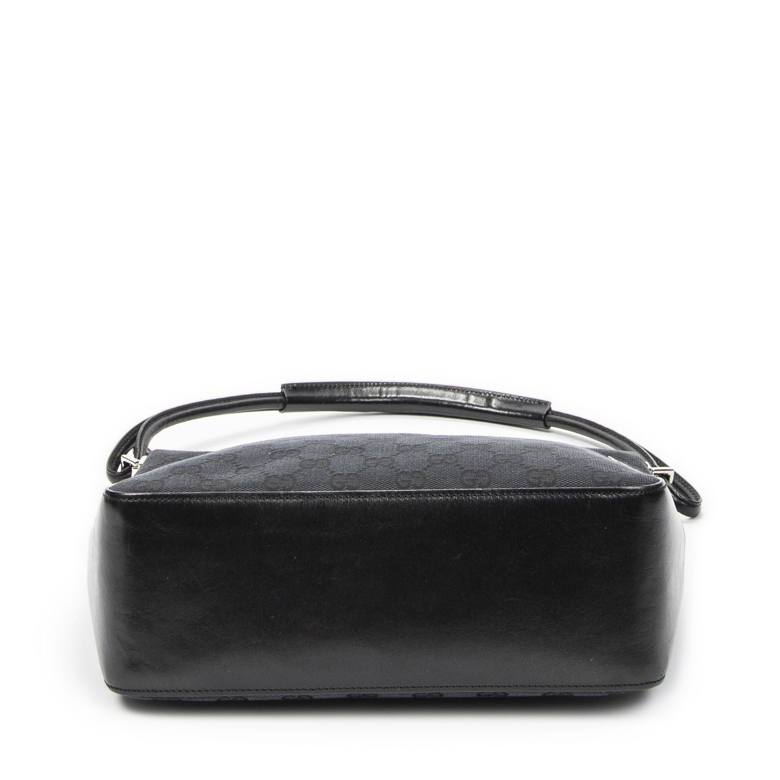 Gucci Zip Shoulder Hobo Black GG Canvas — view 6