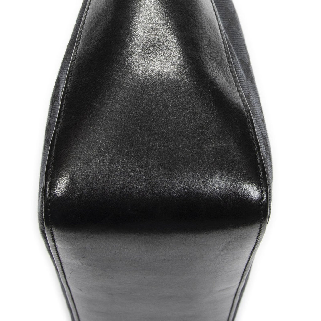 Gucci Zip Shoulder Hobo Black GG Canvas — view 7