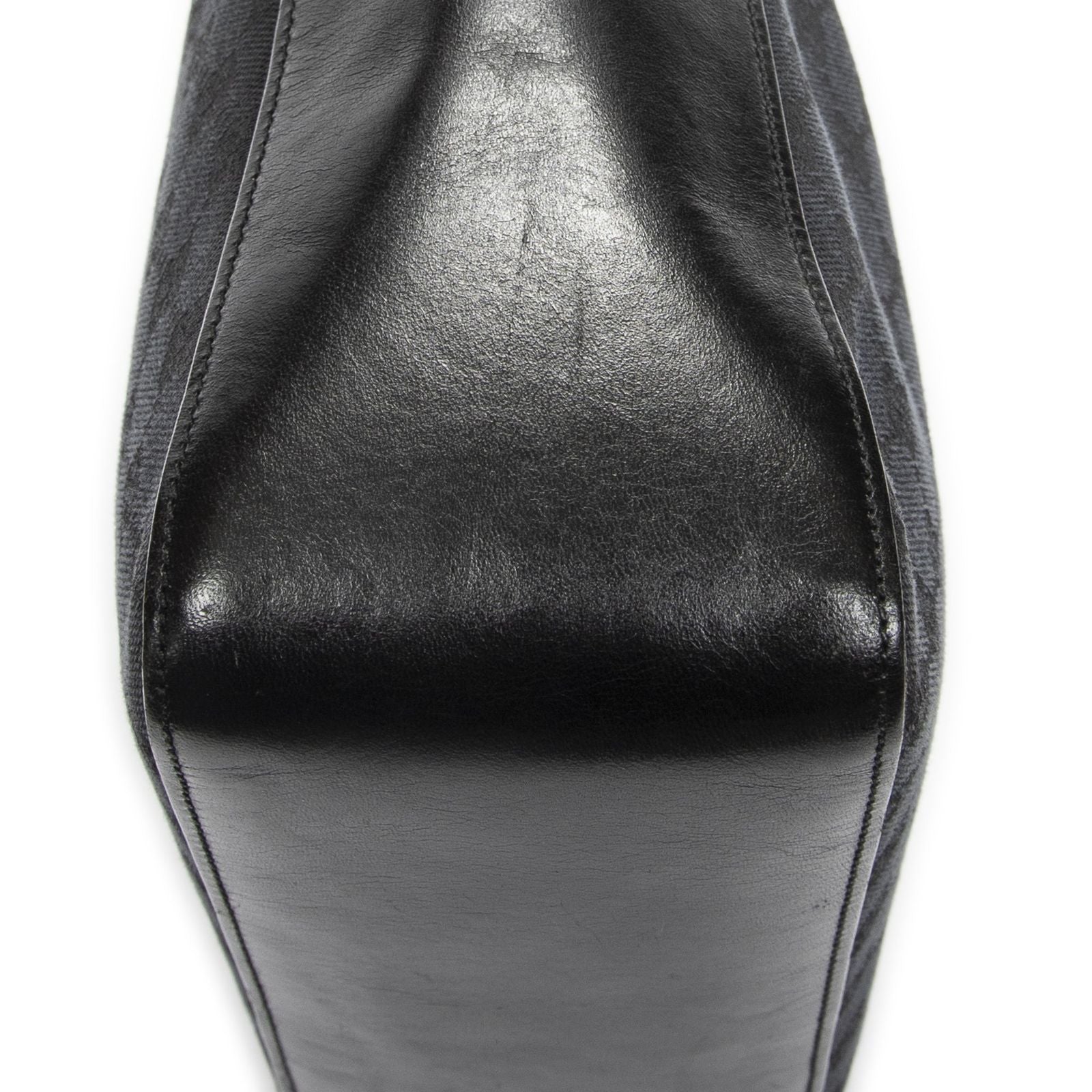 Gucci Zip Shoulder Hobo Black GG Canvas — view 8