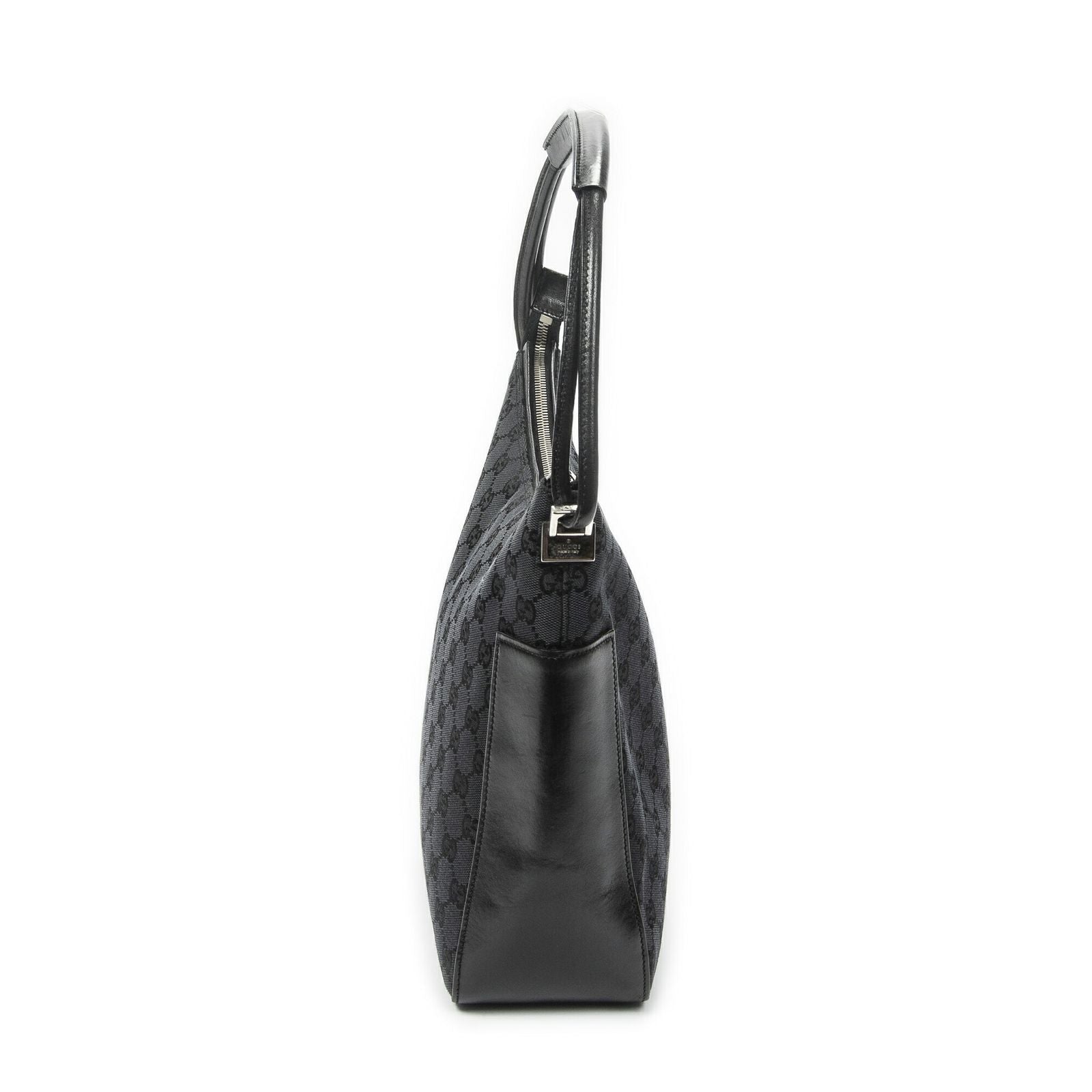 Gucci Zip Shoulder Hobo Black GG Canvas — view 4
