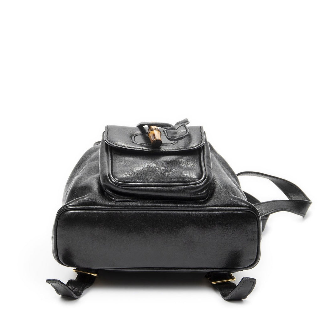 Gucci Mini Bamboo Backpack Black Calfskin Leather — view 6